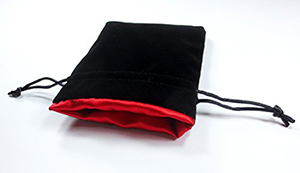Dragon Fire Red SatinPremium Black Velvet Bag